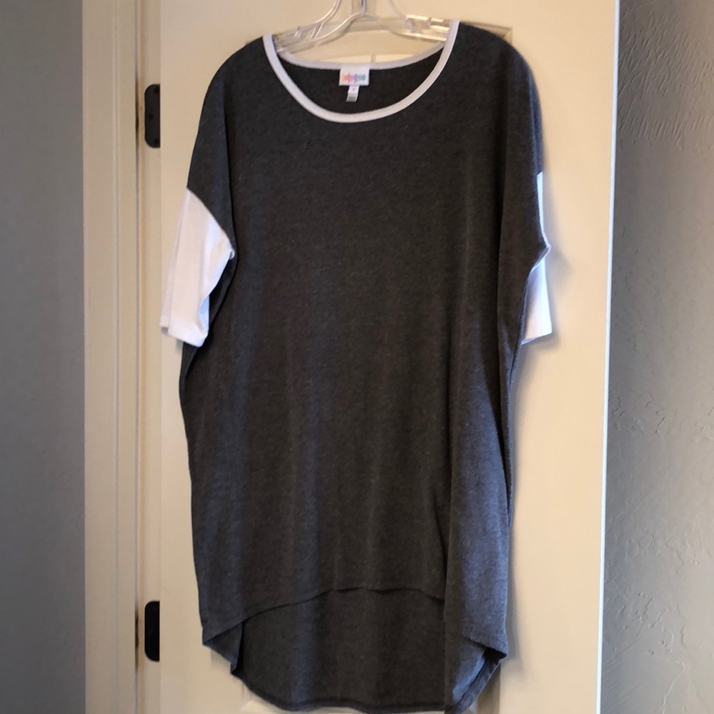 LuLaRoe S Irma grey and white